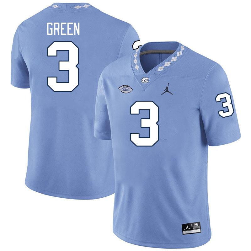 #3 Antoine Green North Carolina Tar Heels Jerseys,Apparels,Uniforms Stitched-Carolina Blue